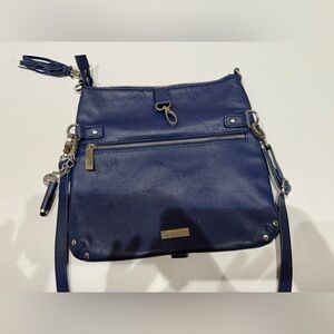 Joy Mangano Midnight Blue Versatile Leather Crossbody Bag